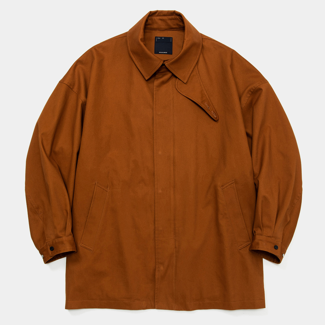Satin Flannel Over Short Coat / Brown