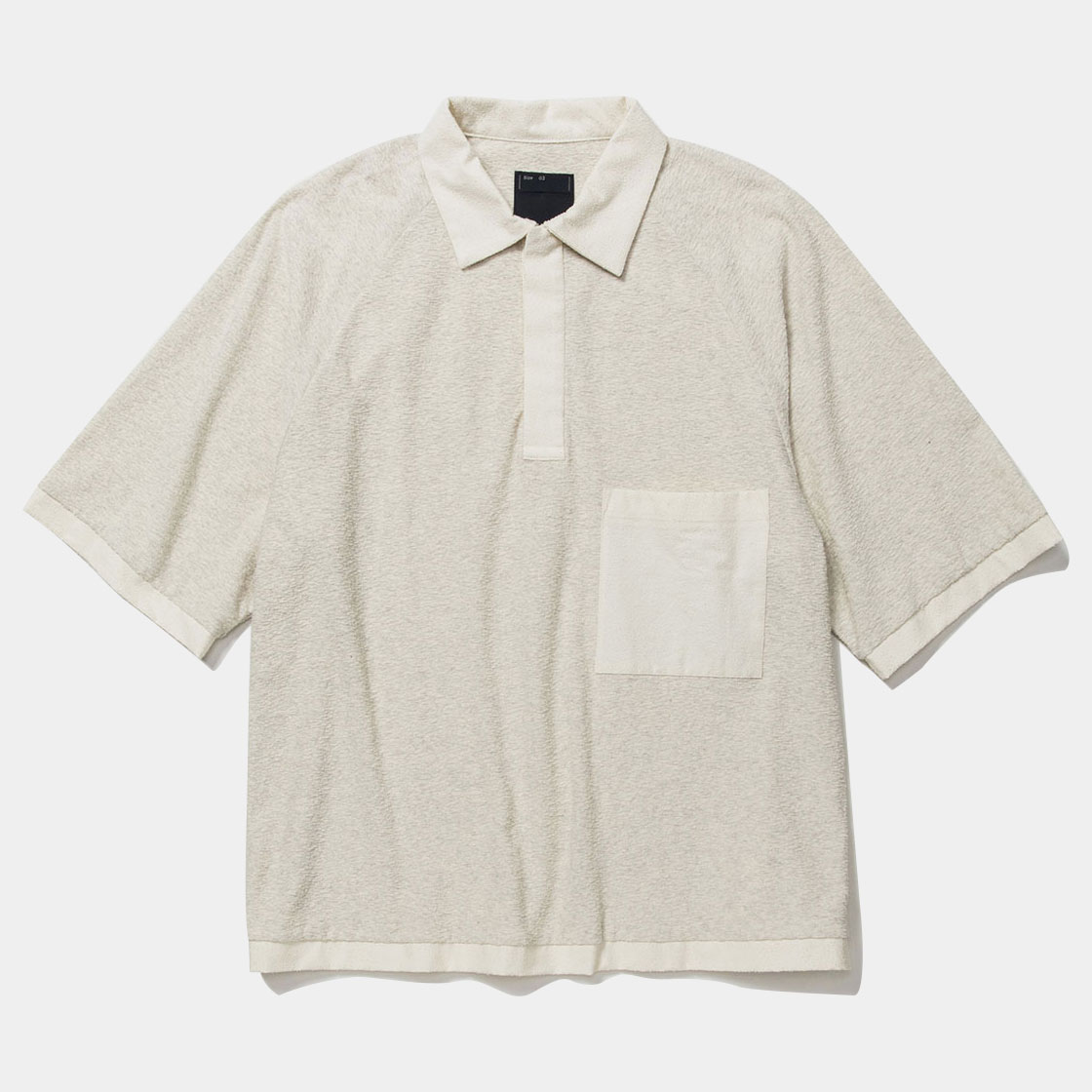 Imitation Suede Polo Shirt / Off White