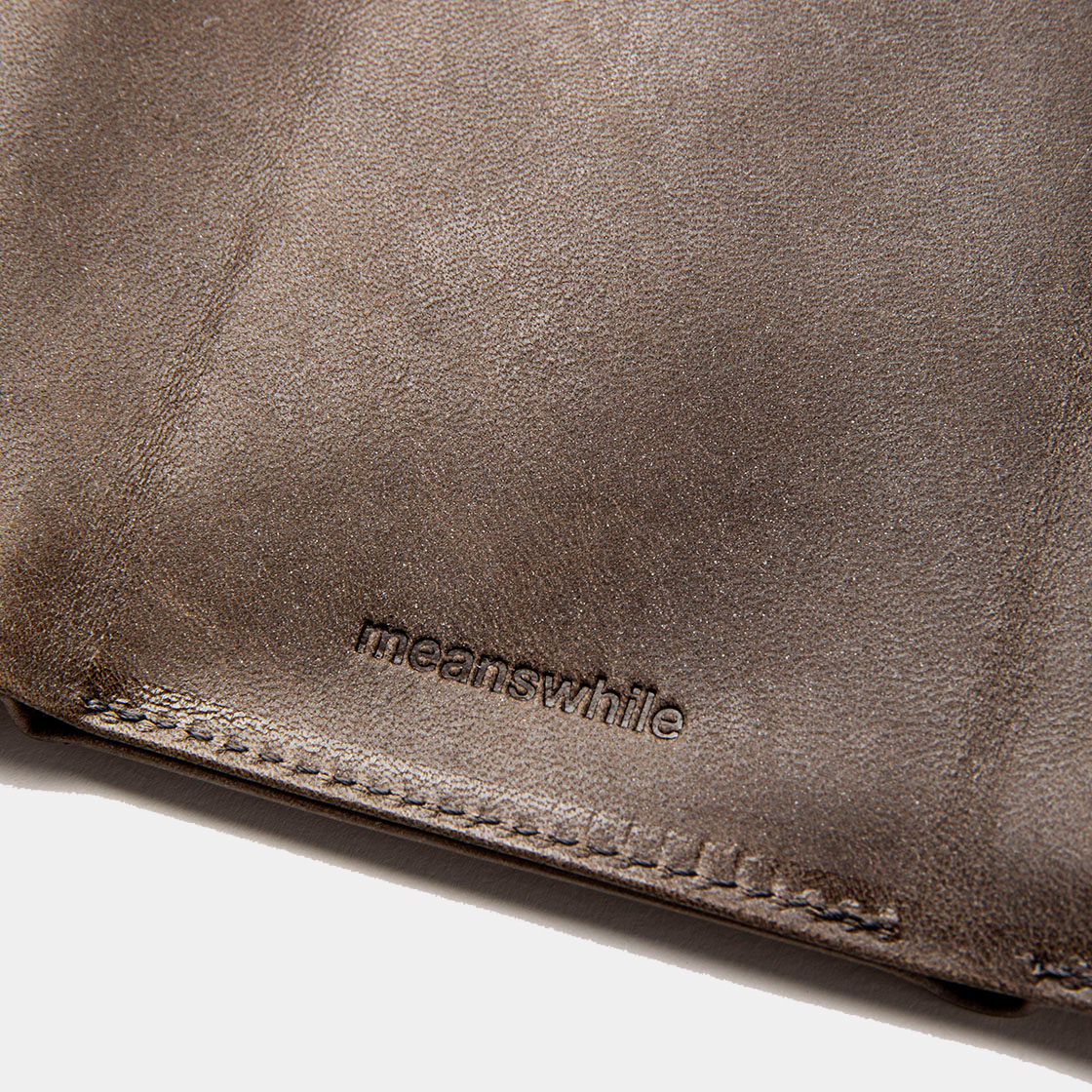 Wax Leather Minimal Wallet / Grey
