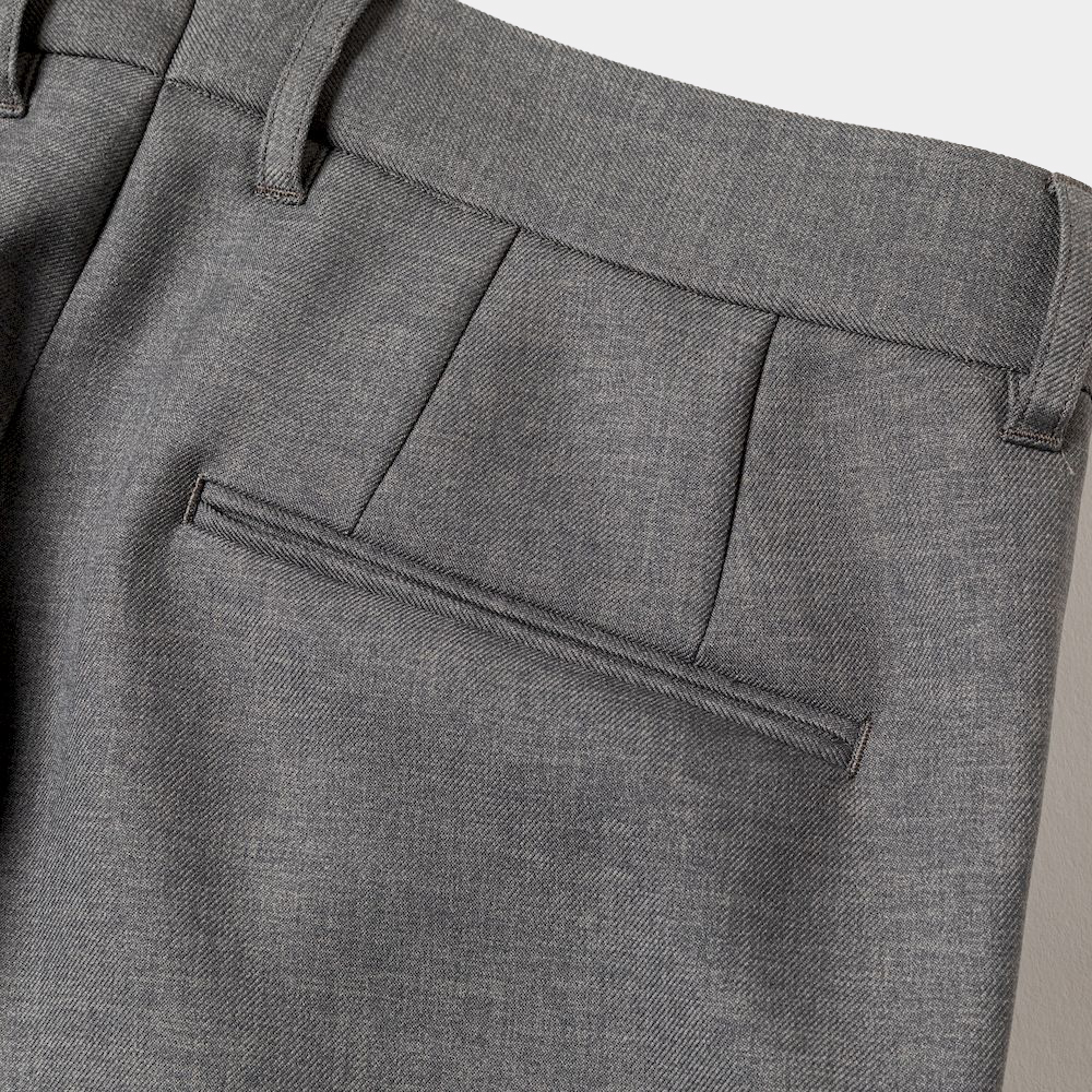 Side Zip Polyester Slacks/Grey
