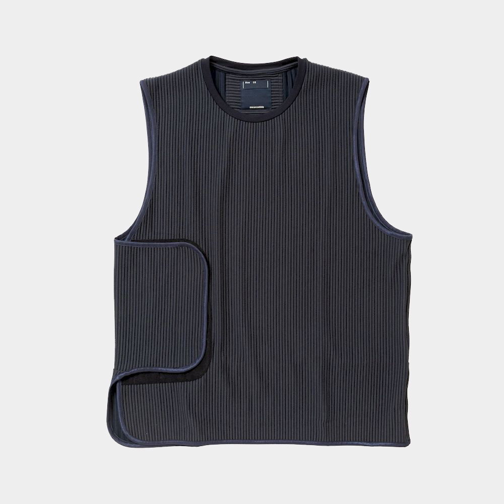 Uneven Fabric Conditioning Vest/Navy