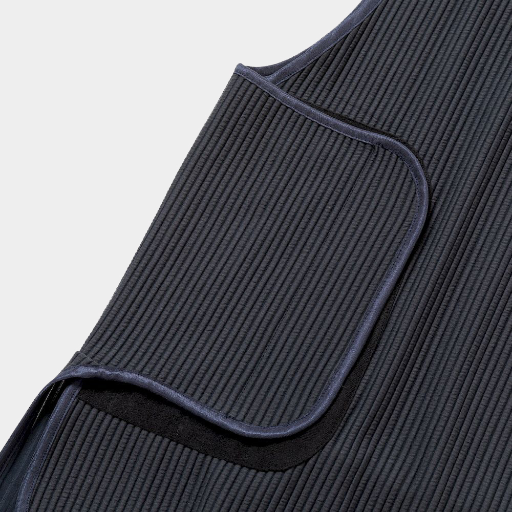 Uneven Fabric Conditioning Vest/Navy