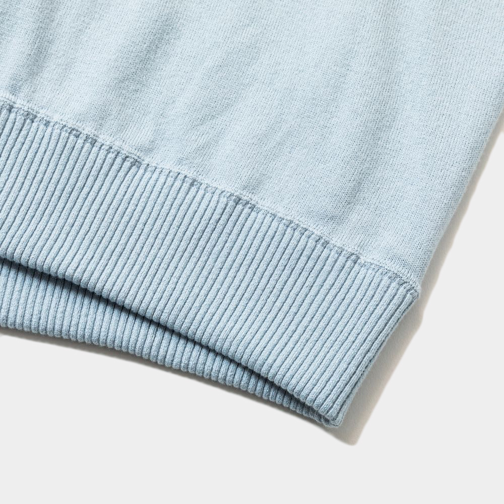 Pad Cotton Knit Sweatshirt/Sax
