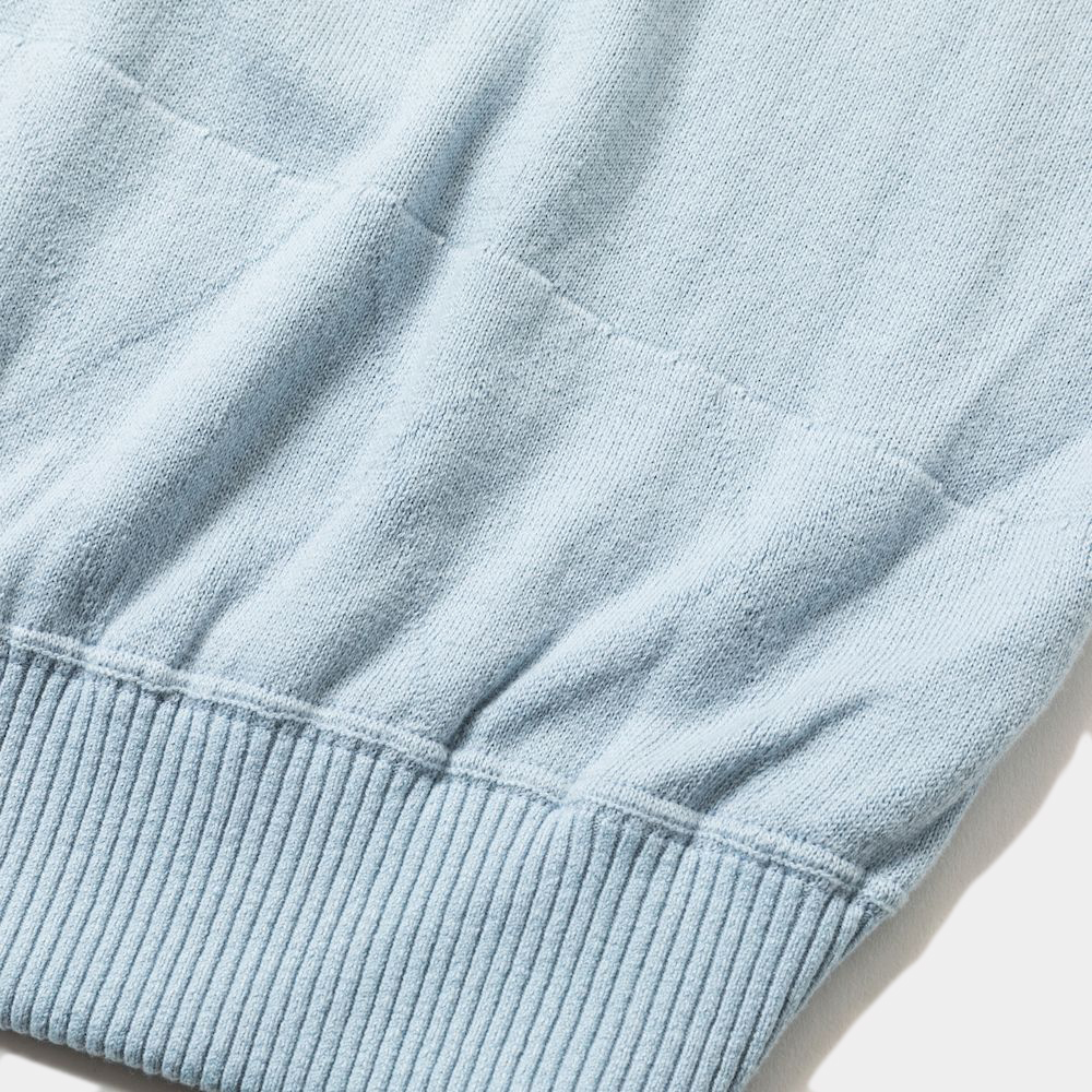 Pad Cotton Knit Sweatshirt/Sax
