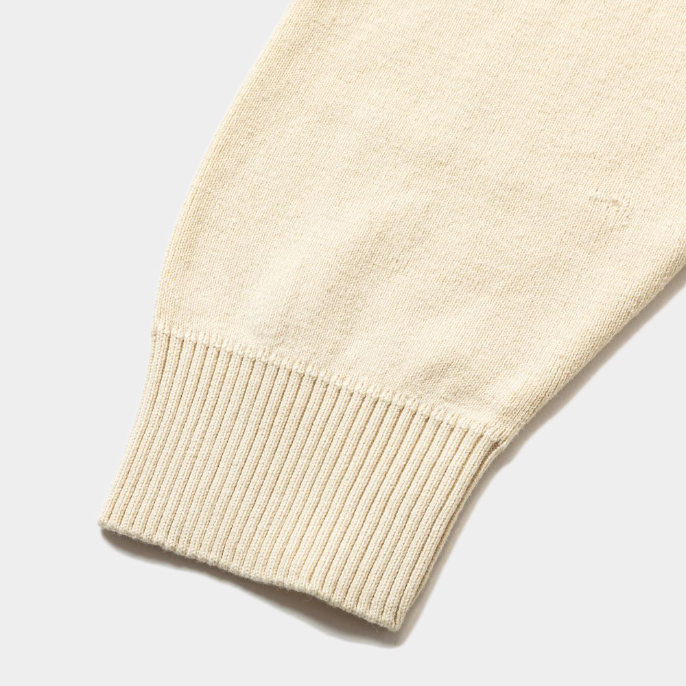 Cotton Double Knit Cardigan/Bone