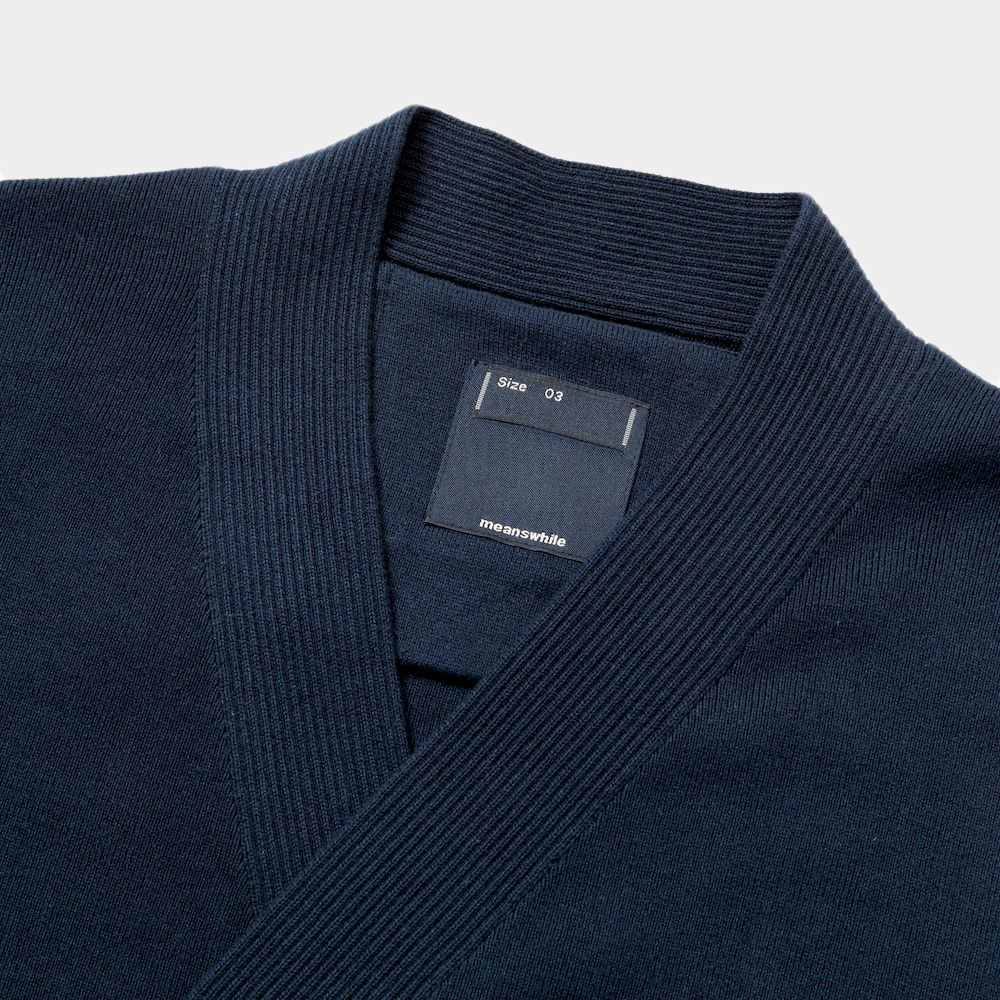 Cotton Double Knit Cardigan/Navy