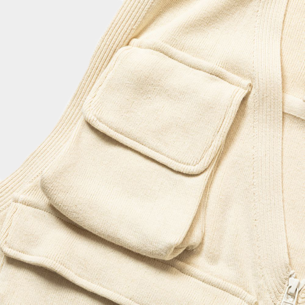 Cotton Knit Luggage Vest/Bone