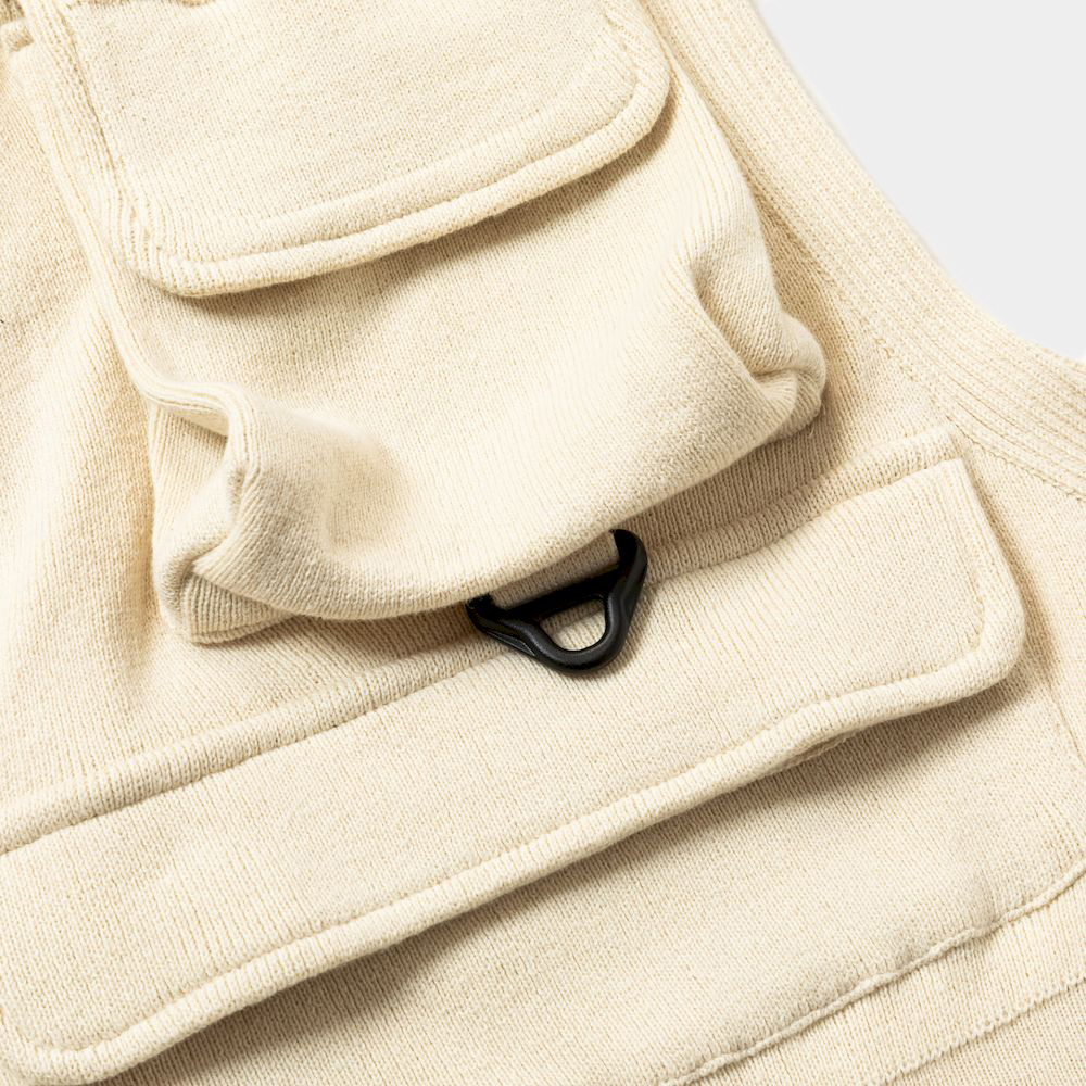 Cotton Knit Luggage Vest/Bone