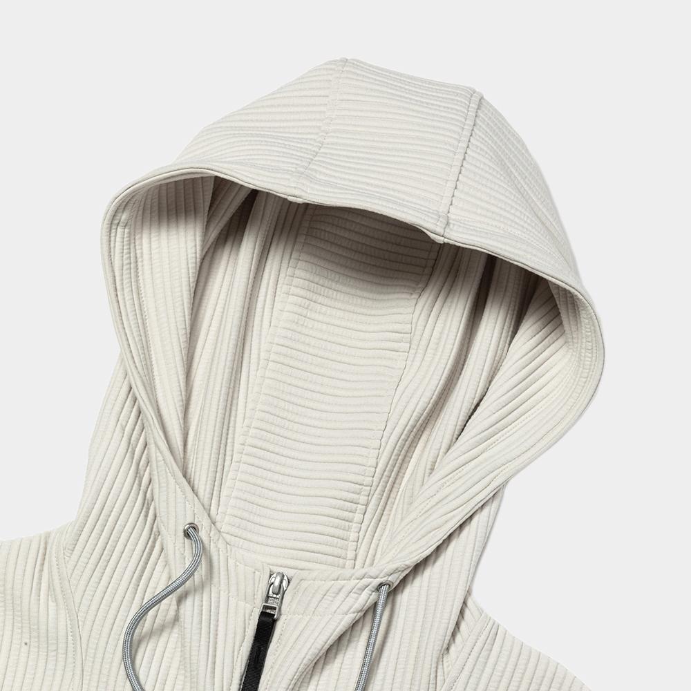 Uneven Fabric Anorak Parka/Off White