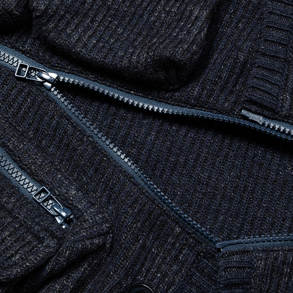 Detachable Knit Luggage JKT/Dark Navy