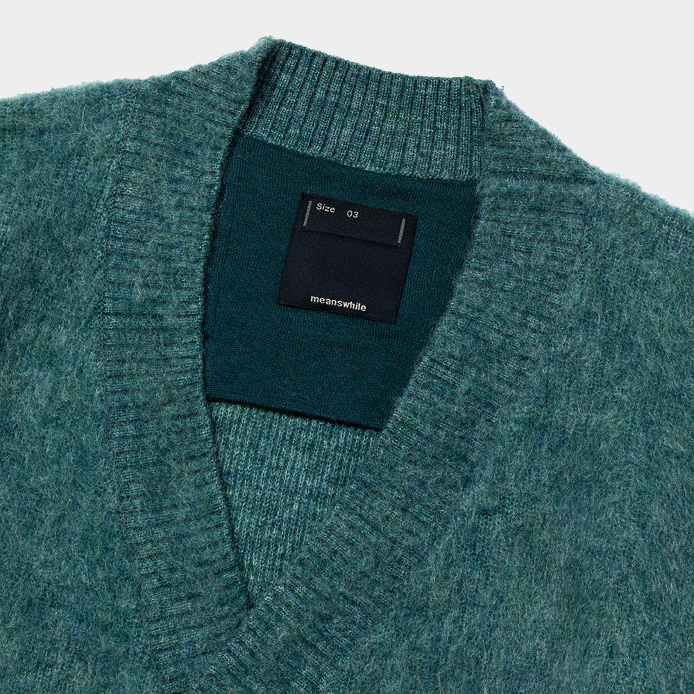 Mohair Double Knit Cardigan/Green