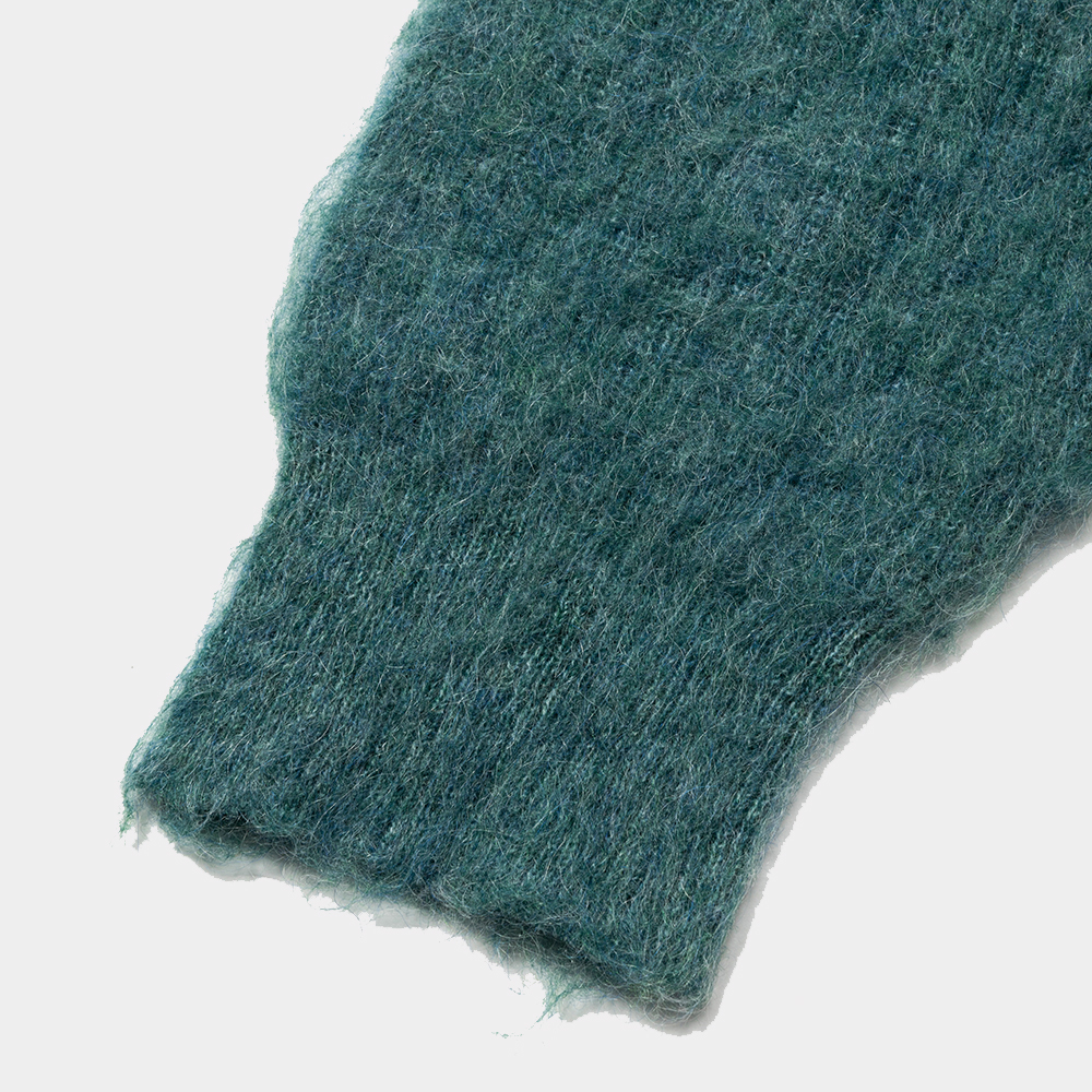 Mohair Double Knit Cardigan/Green