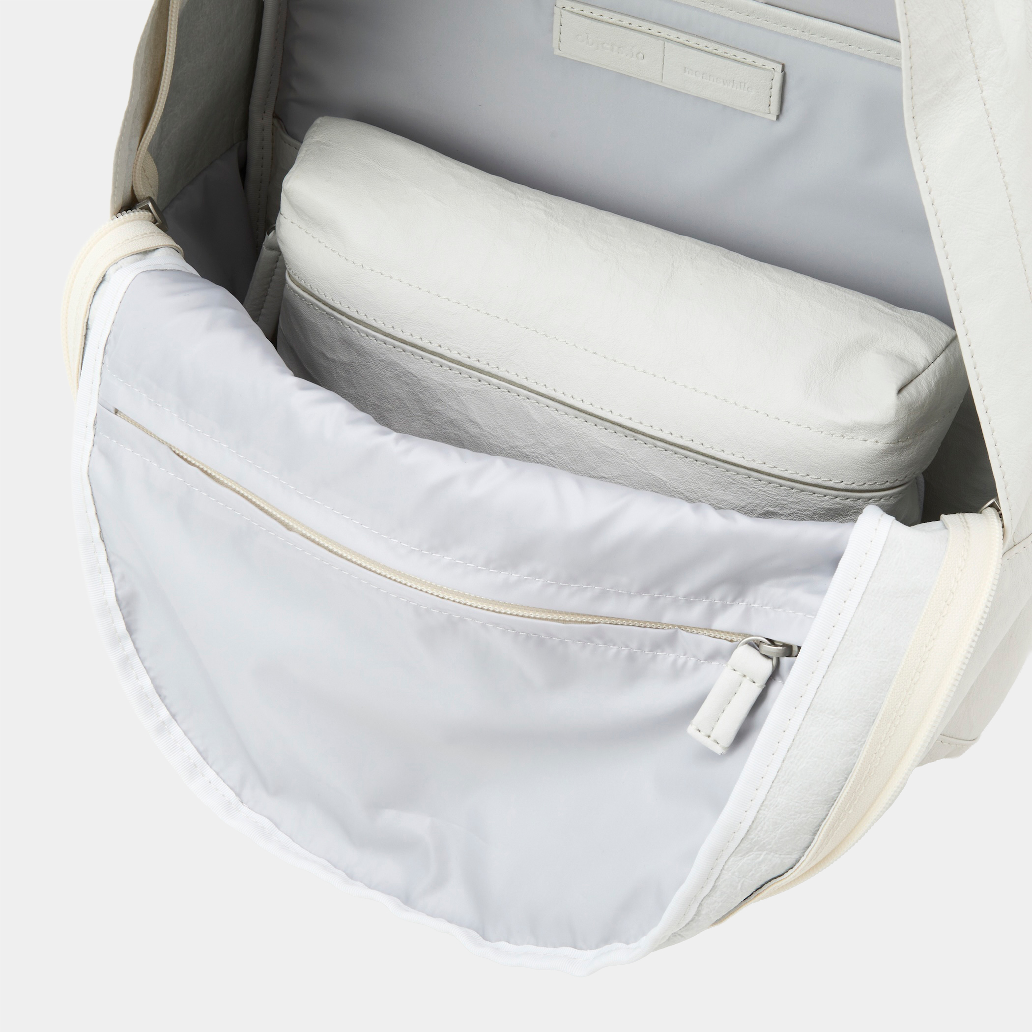 meanswhile × objcts.io Dyneema® Leather Daypack “Common”/Marshmallow