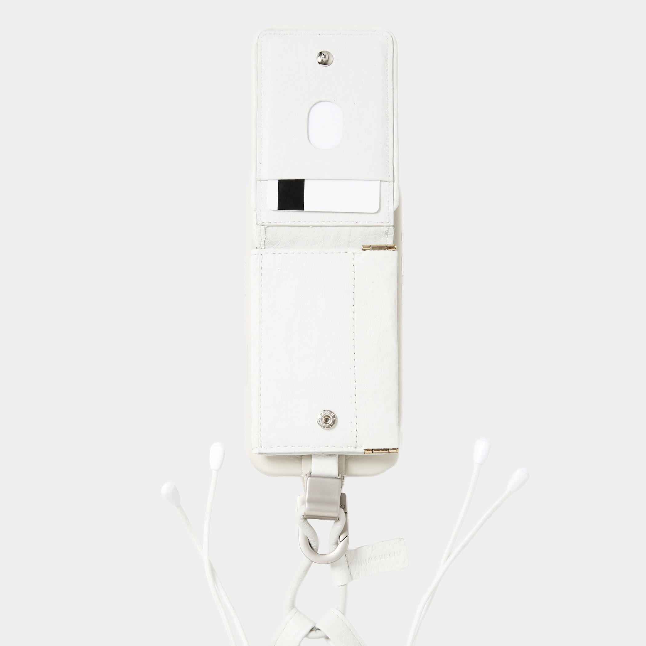 objcts.io × meanswhile Dyneema® Leather iPhone accessory Sholder Wallet/White
