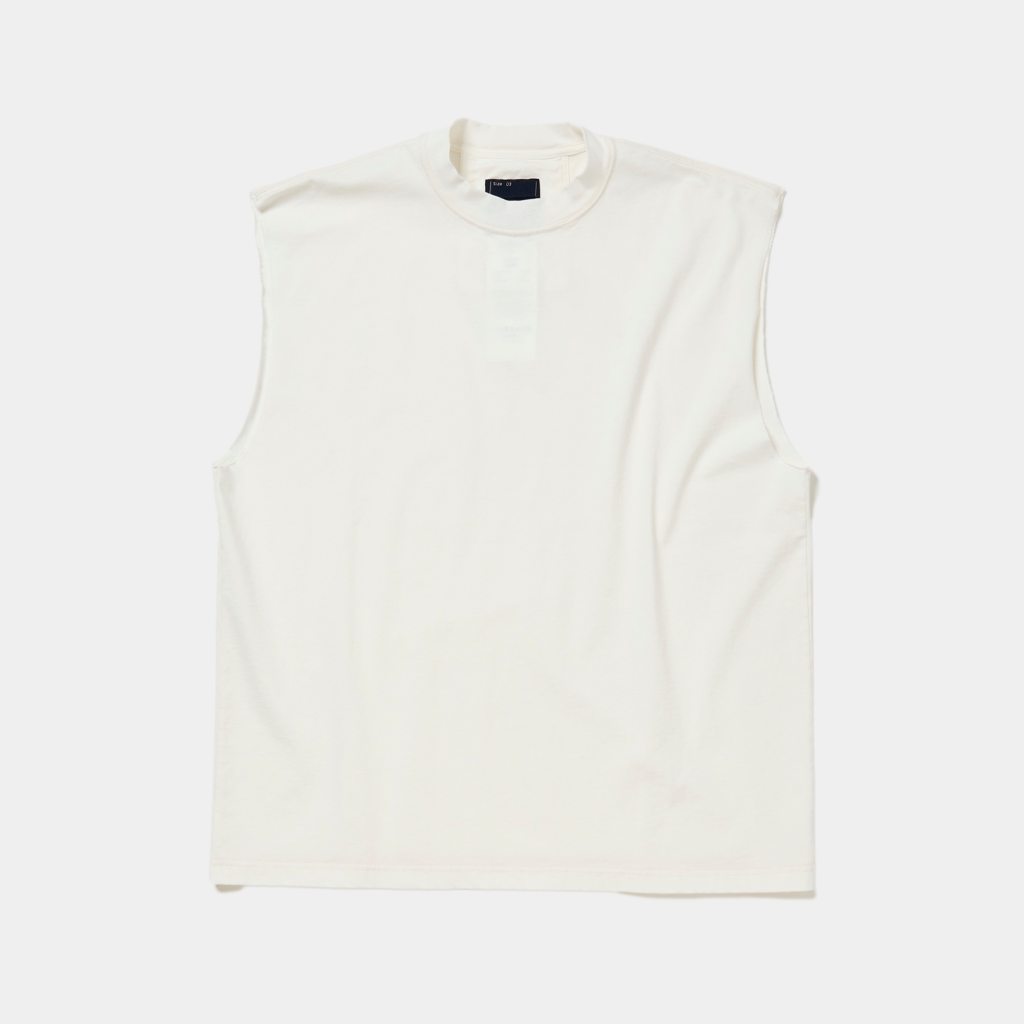 Frosted Sleeve Less Tee/Fade White