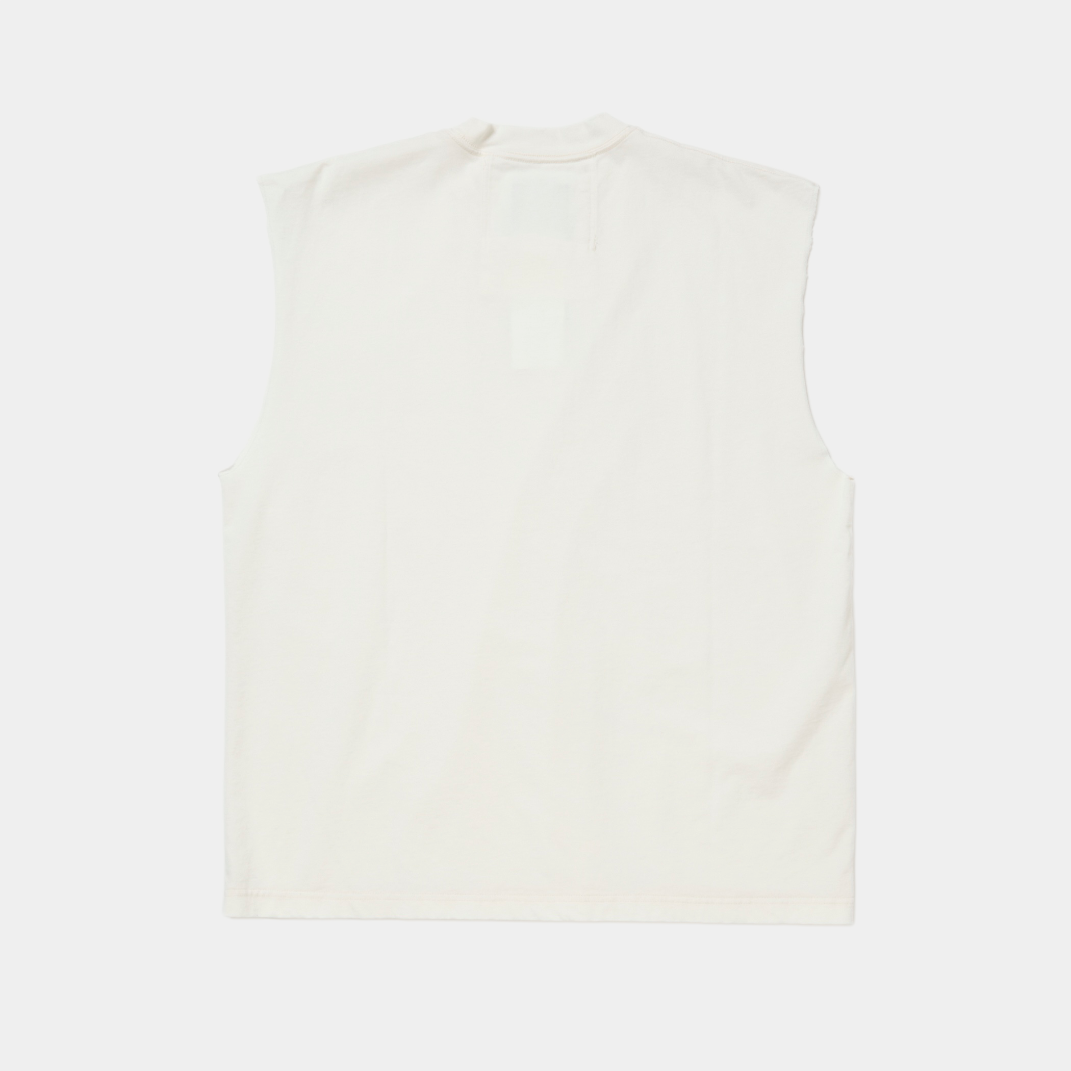 Frosted Sleeve Less Tee/Fade White