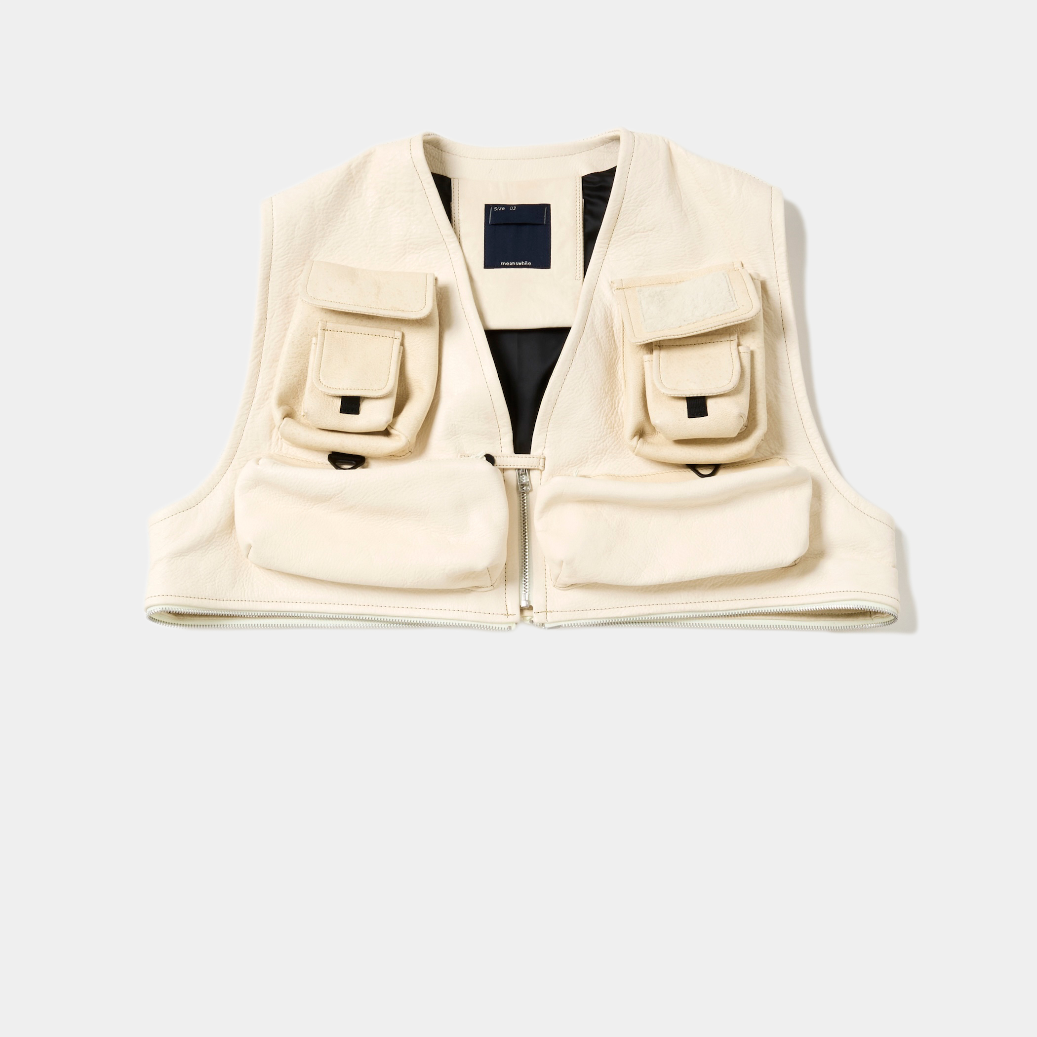 SHIRONAMESHI Leather Luggage Vest/SHIRO