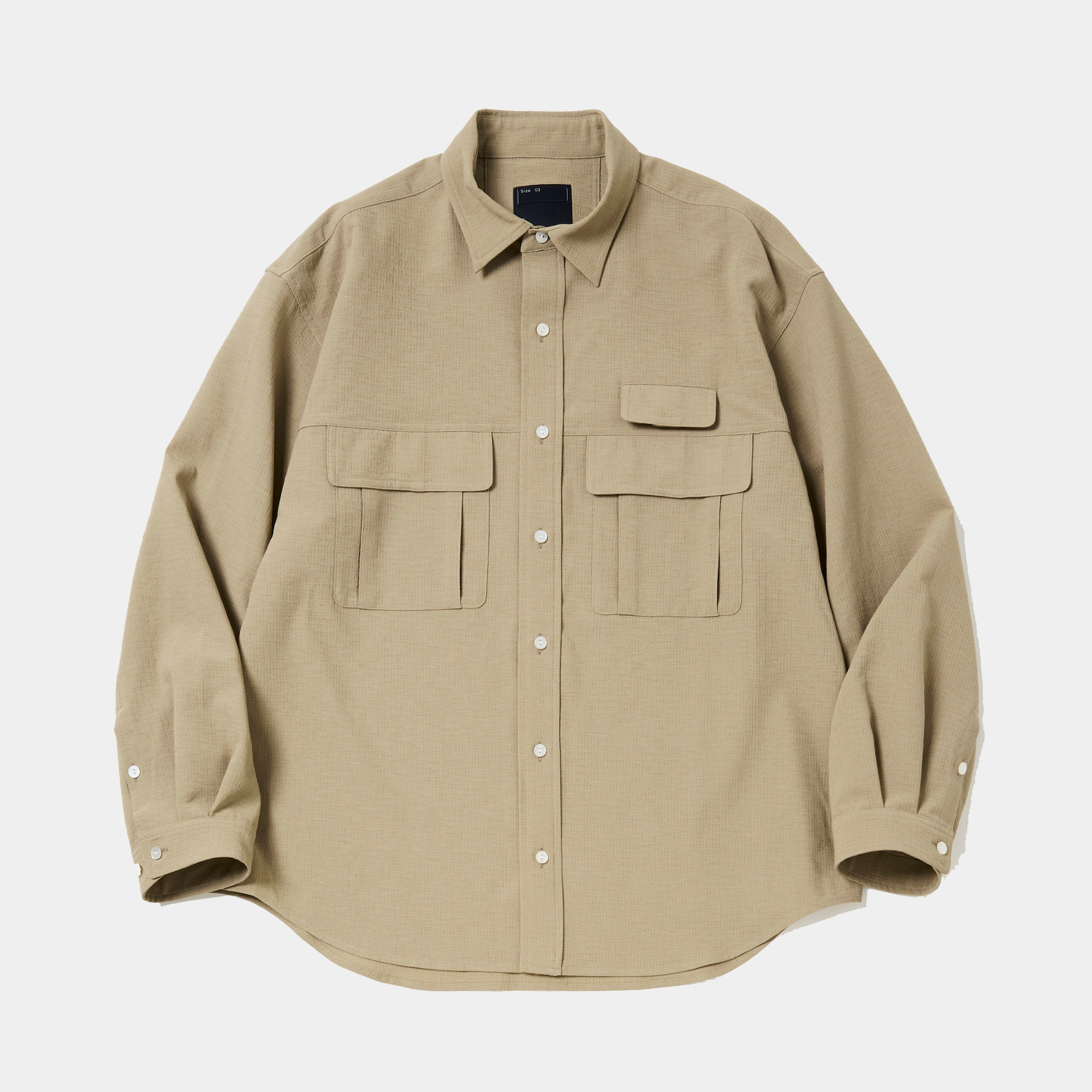 Breathable Linen Luggage L/S SH/Beige