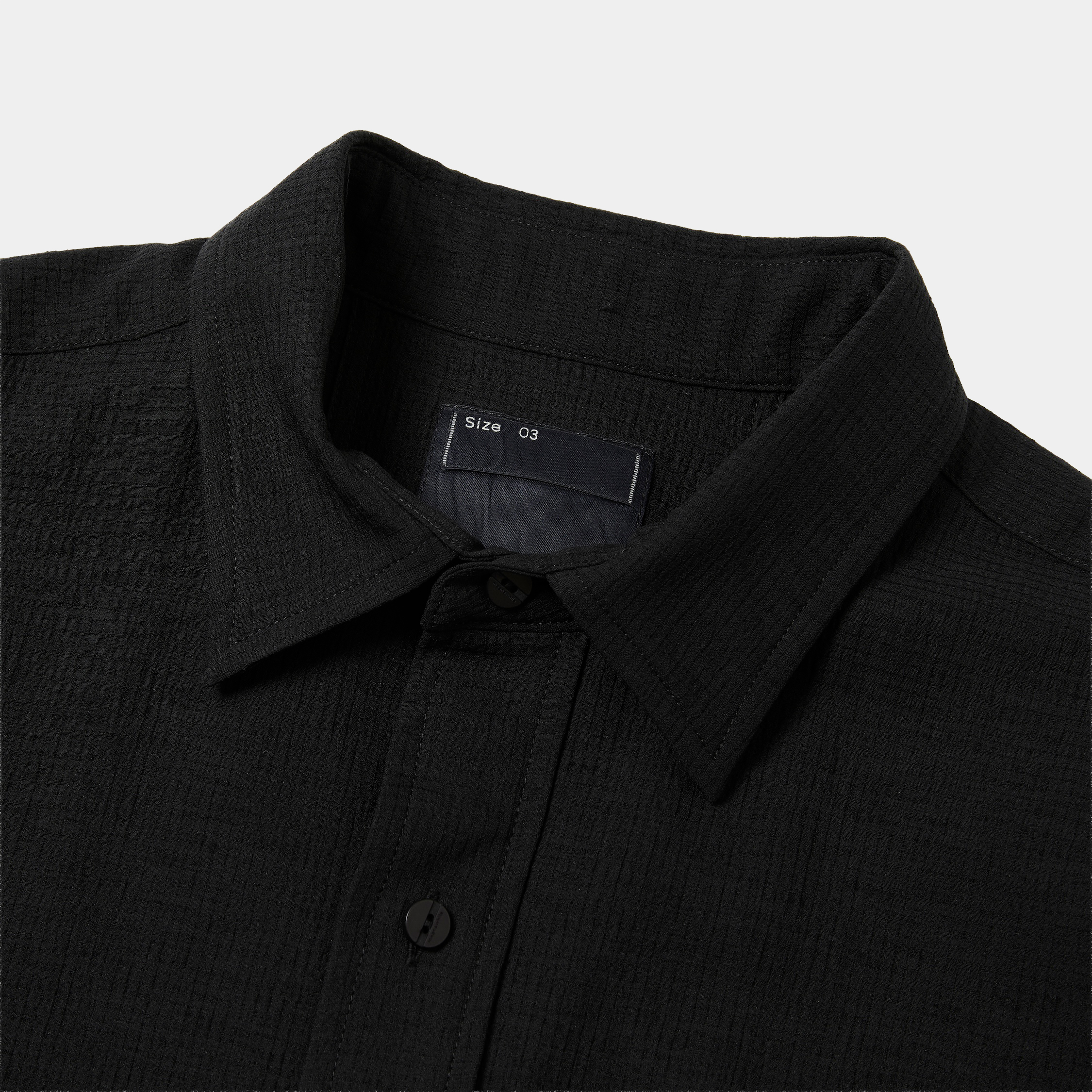 Breathable Linen Luggage L/S SH/Off Black