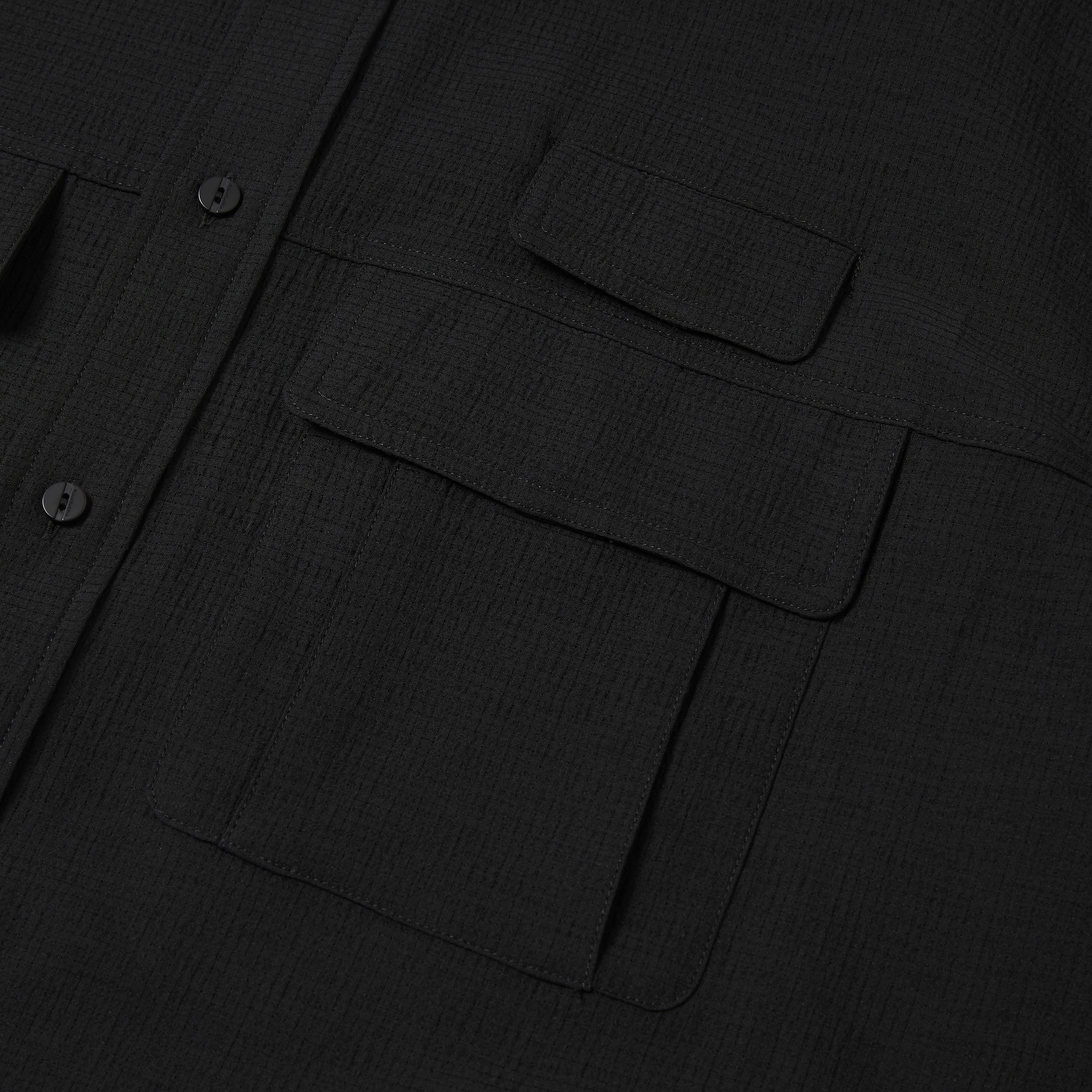 Breathable Linen Luggage L/S SH/Off Black