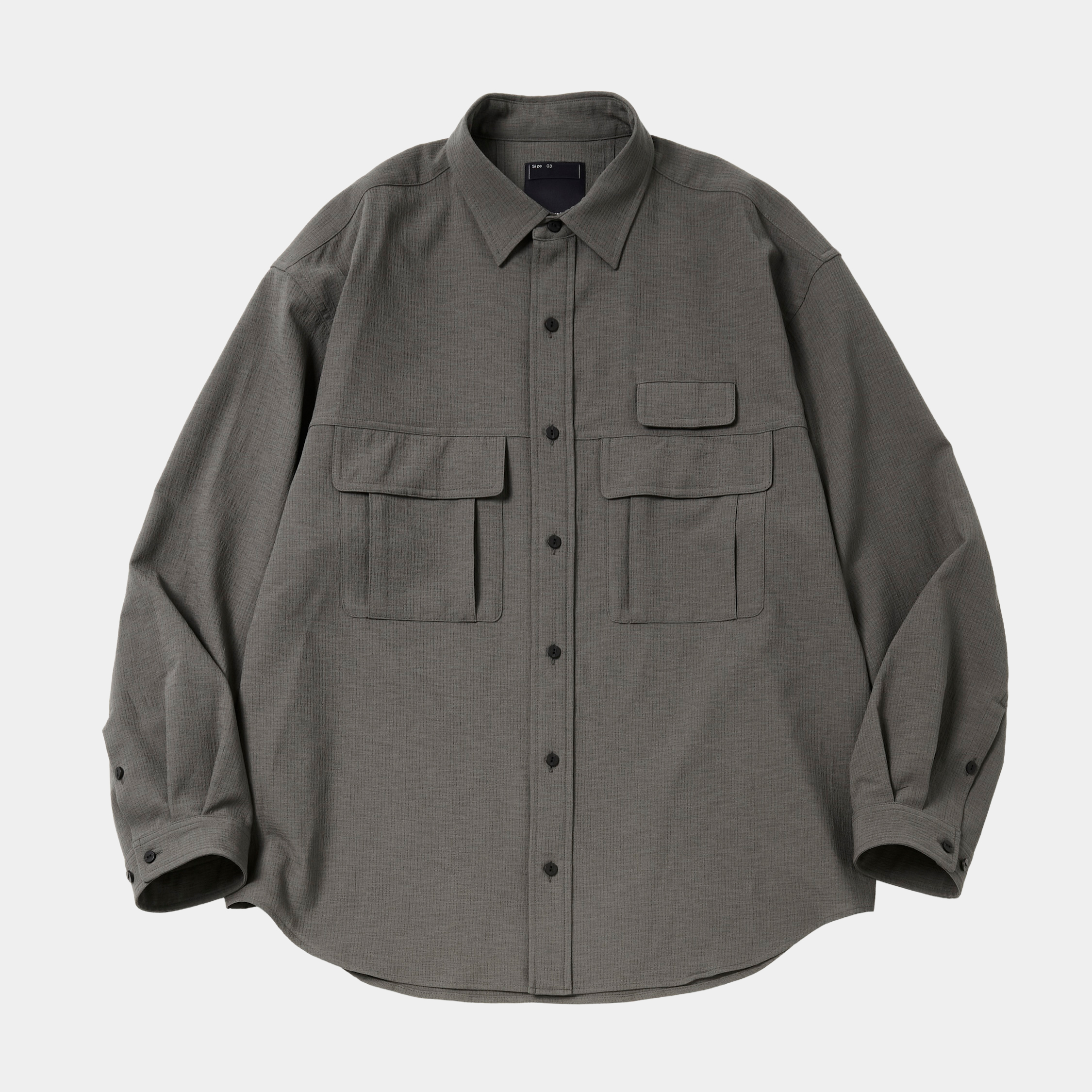 Breathable Linen Luggage L/S SH/Grey