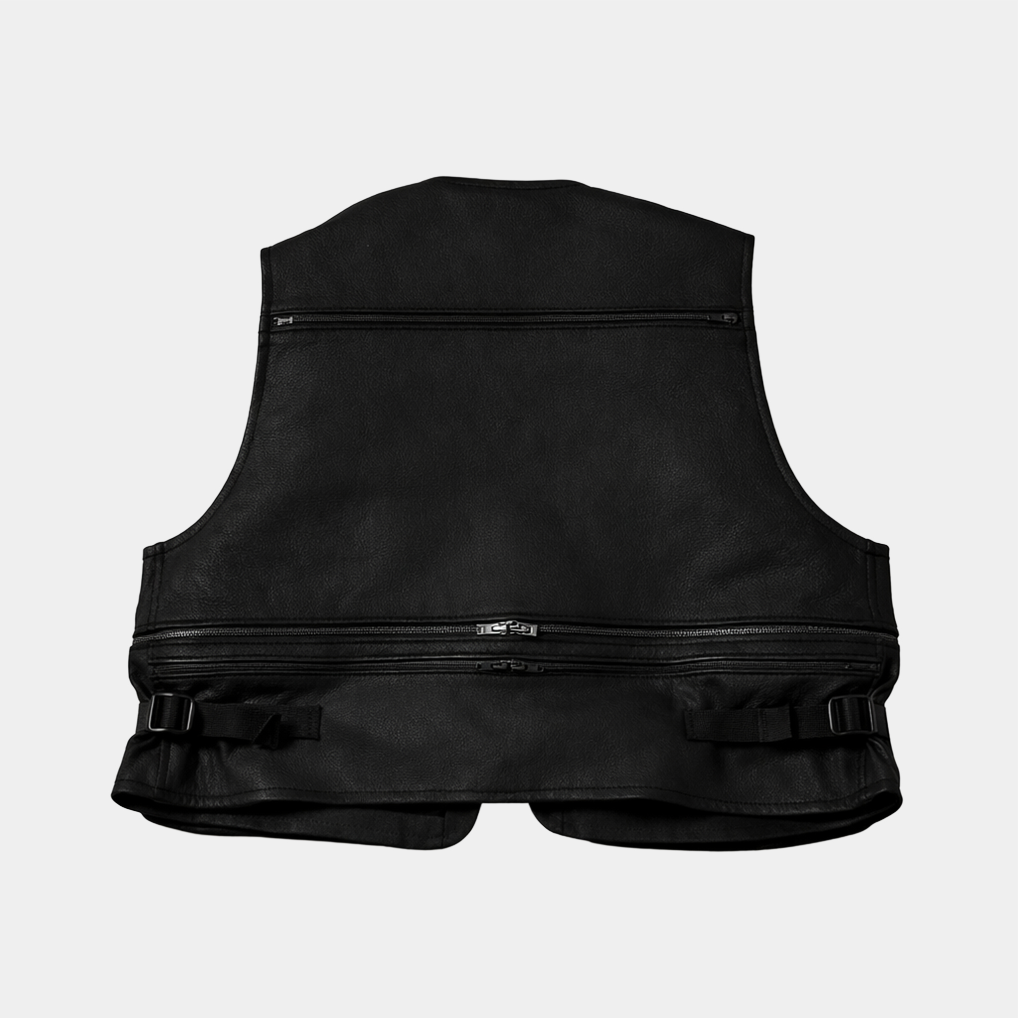 SHIRONAMESHI Leather Luggage Vest/KURO