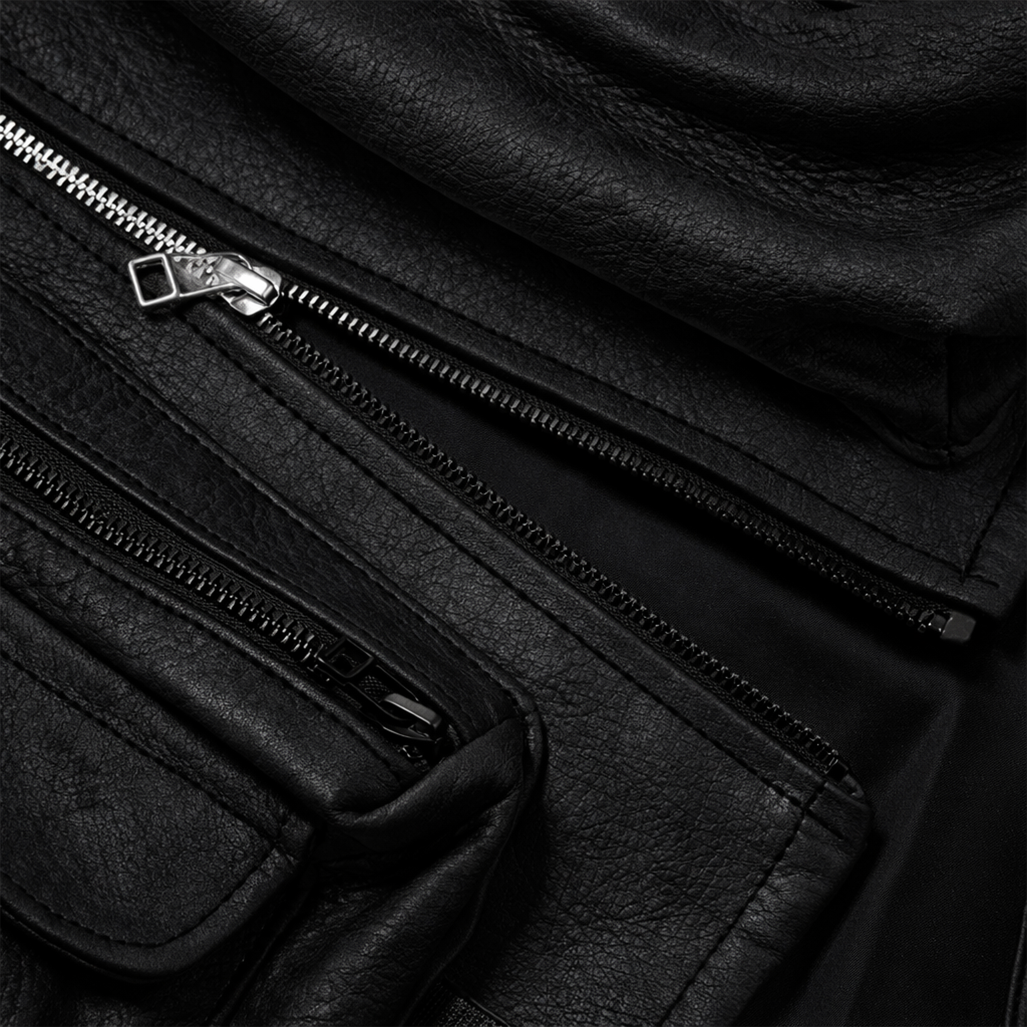 SHIRONAMESHI Leather Luggage Vest/KURO