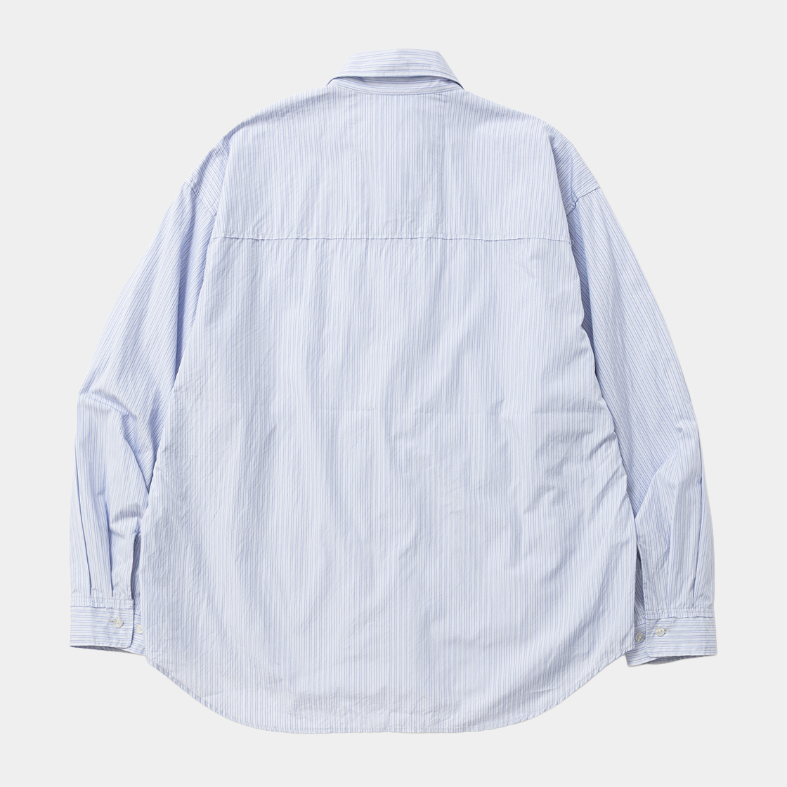 Imperial Poplin Side Slit L/S SH /SAX STRIPE