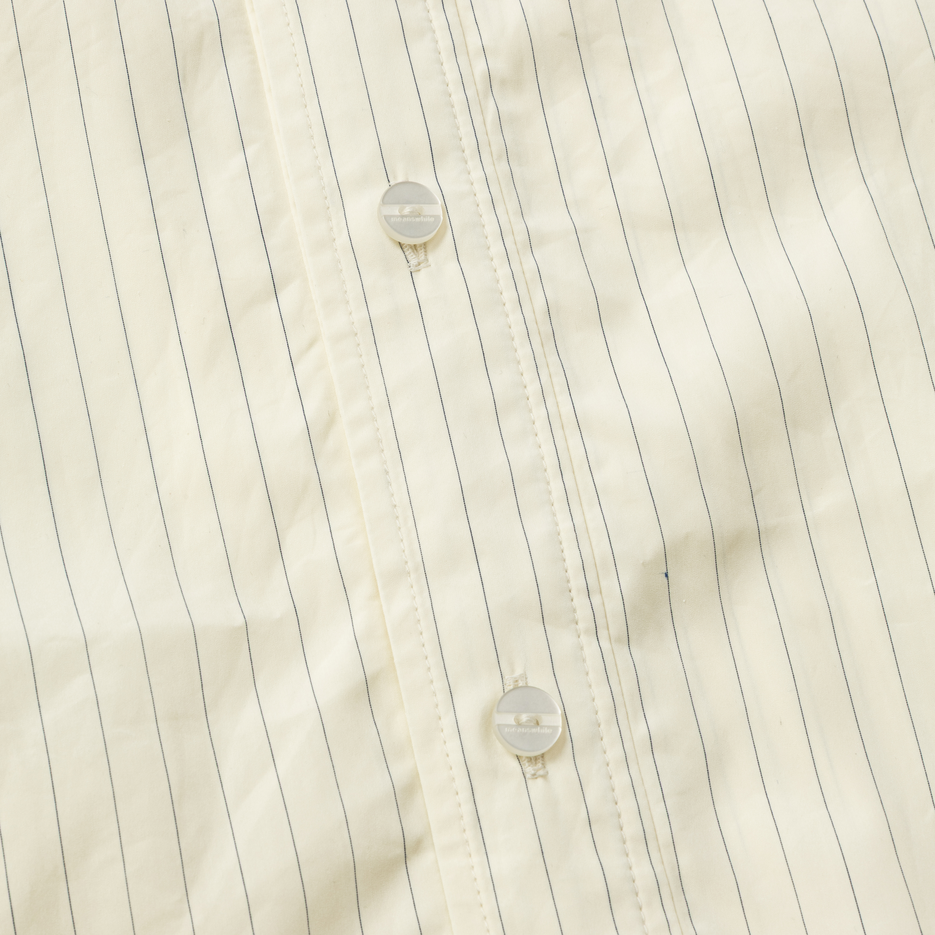 Imperial Poplin Side Slit L/S SH /NATURAL STRIPE