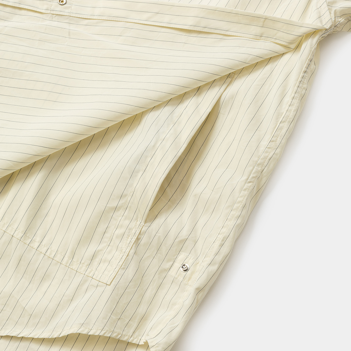 Imperial Poplin Side Slit L/S SH /NATURAL STRIPE