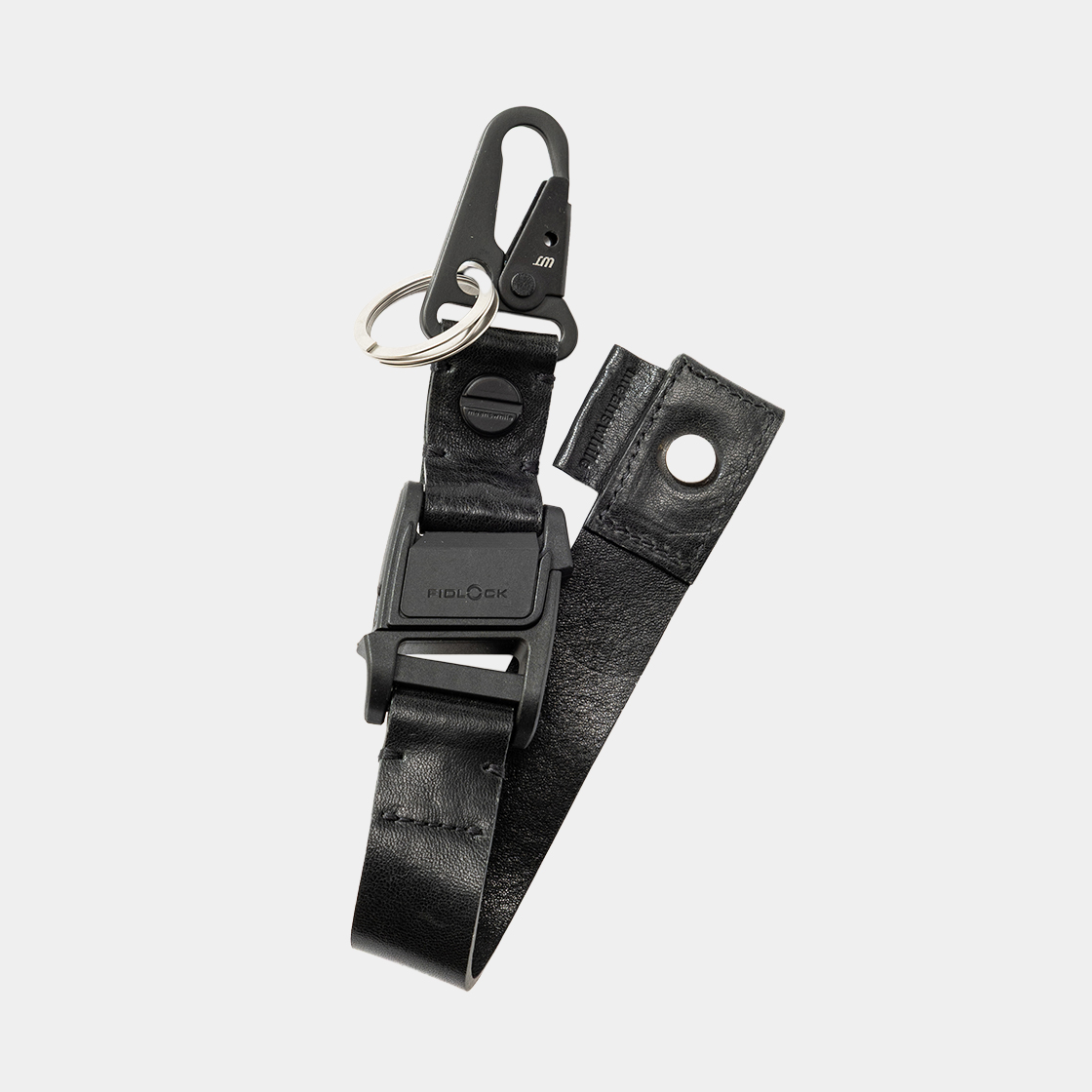 Leather Utility Key Ring  /OFF BLACK