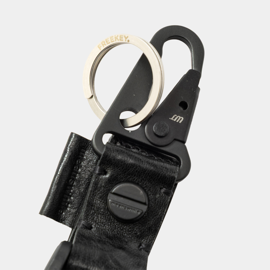 Leather Utility Key Ring  /OFF BLACK