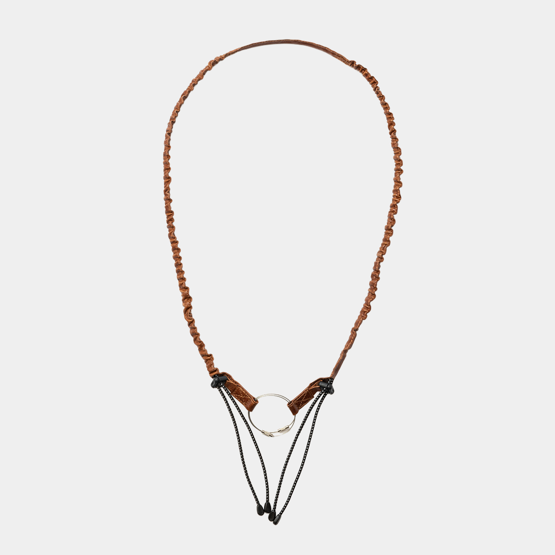 Bungee Leather Neck Strap /BROWN