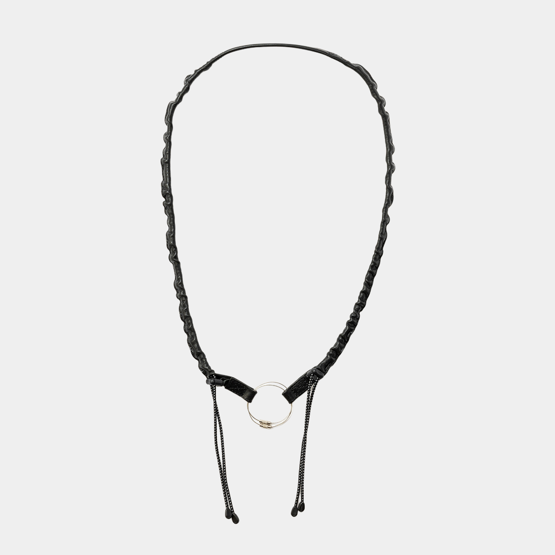 Bungee Leather Neck Strap /OFF BLACK
