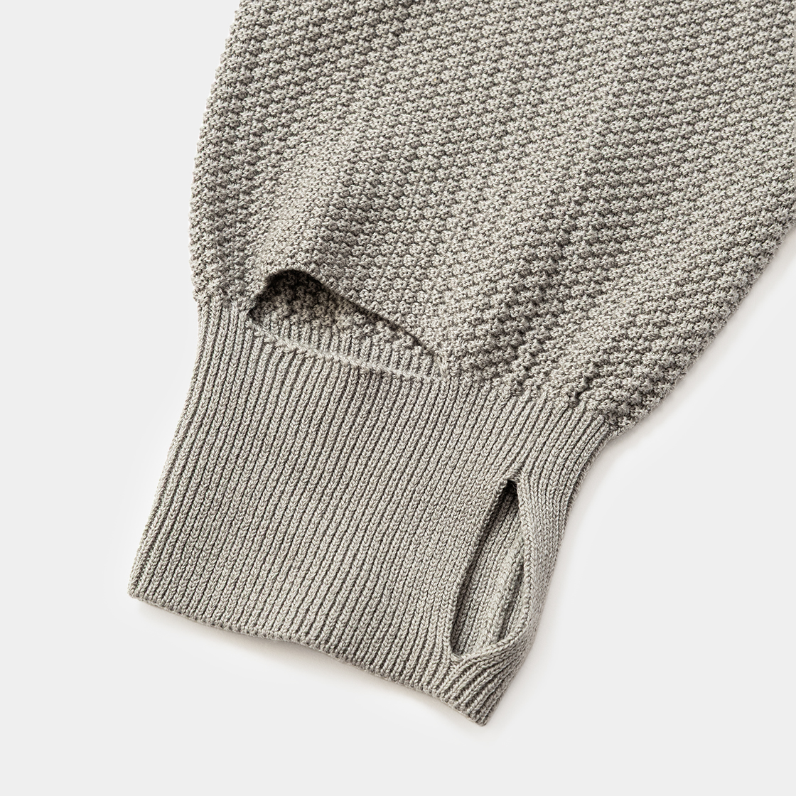 Cotton Cupra Knit Balaclava Hoodie /GREIGE