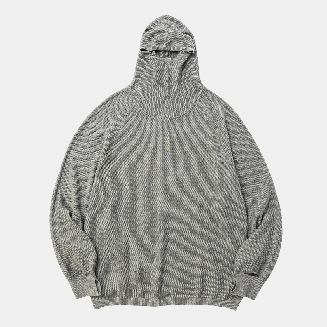 Cotton Cupra Knit Balaclava Hoodie  /CHARCOAL
