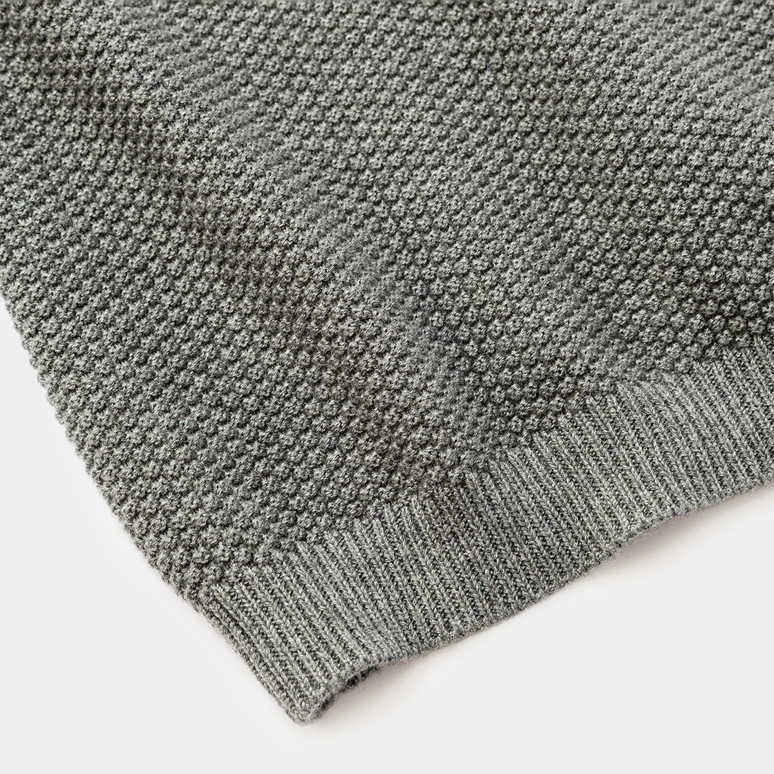 Cotton Cupra Knit Balaclava Hoodie  /CHARCOAL