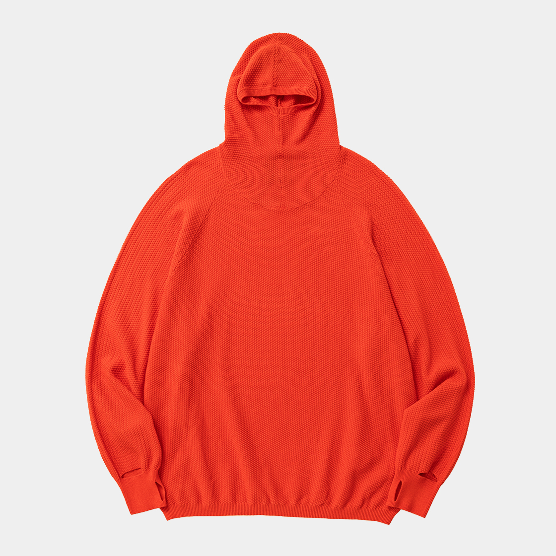 Cotton Cupra Knit Balaclava Hoodie/RED
