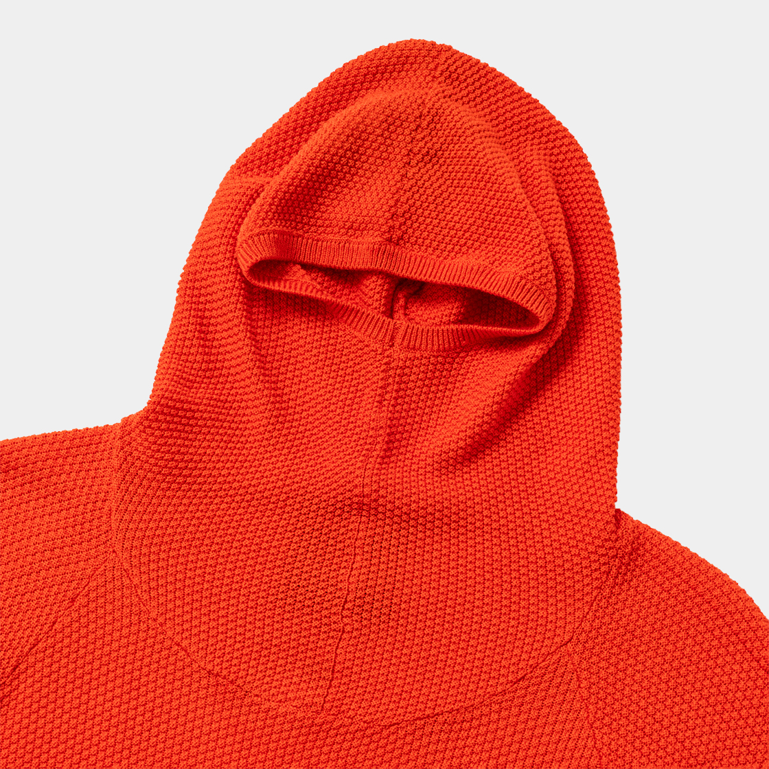 Cotton Cupra Knit Balaclava Hoodie/RED