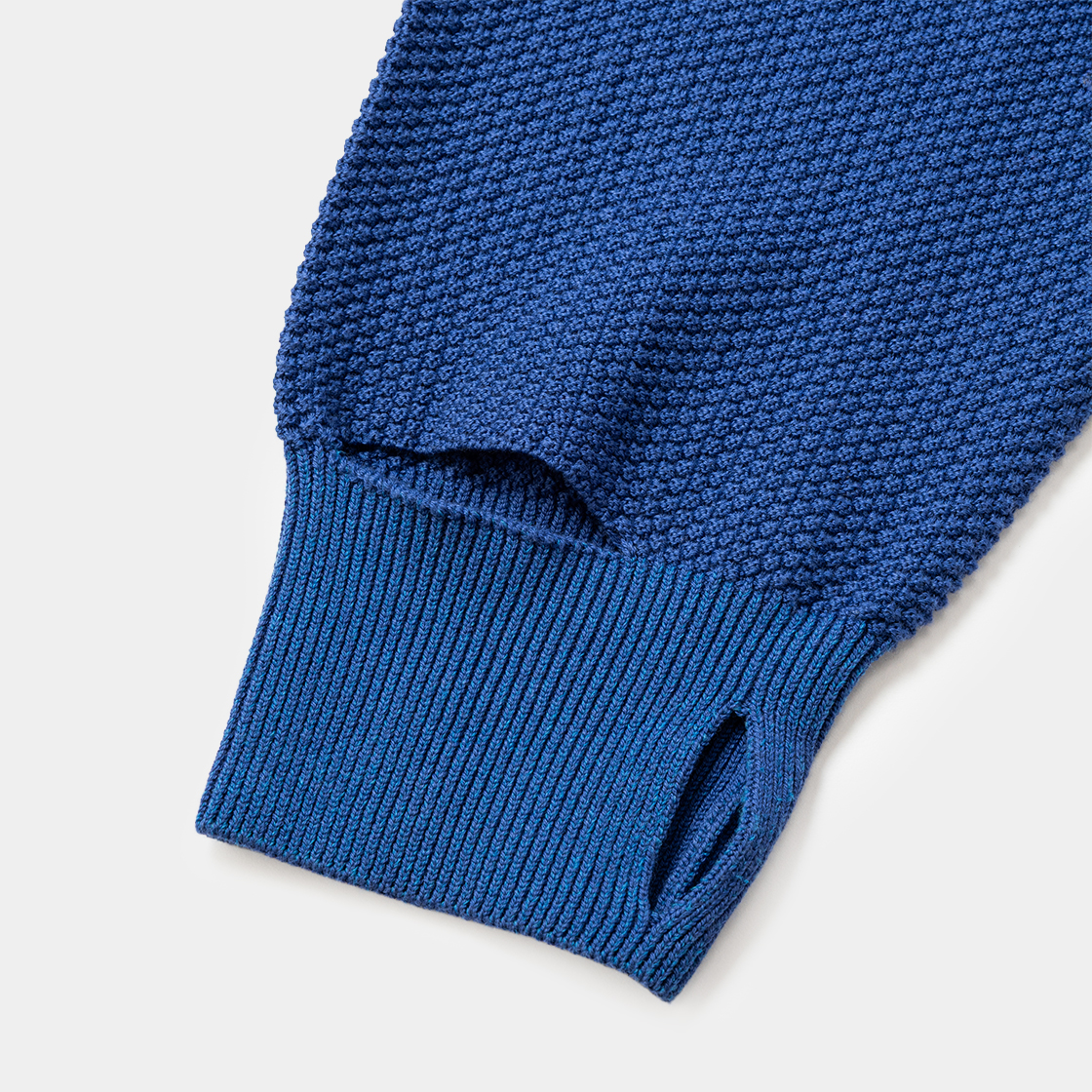 Cotton Cupra Knit Balaclava Hoodie /BLUE