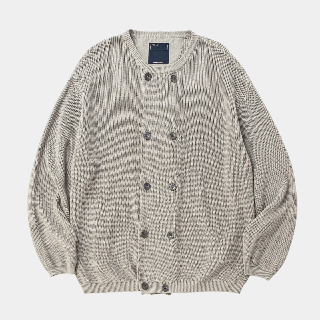 Cotton Cupra Knit Cardigan  /GREIGE