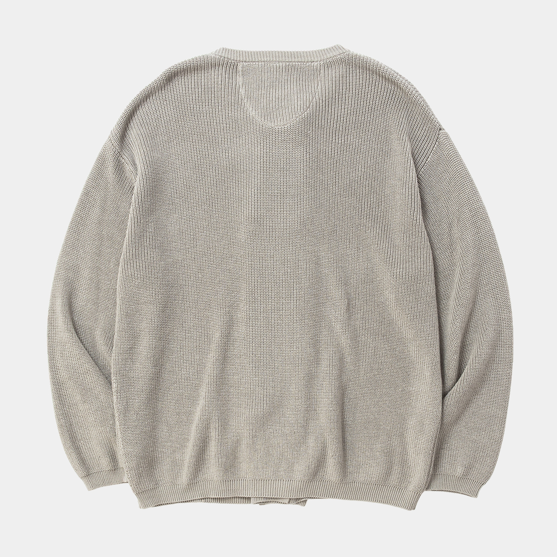 Cotton Cupra Knit Cardigan  /GREIGE