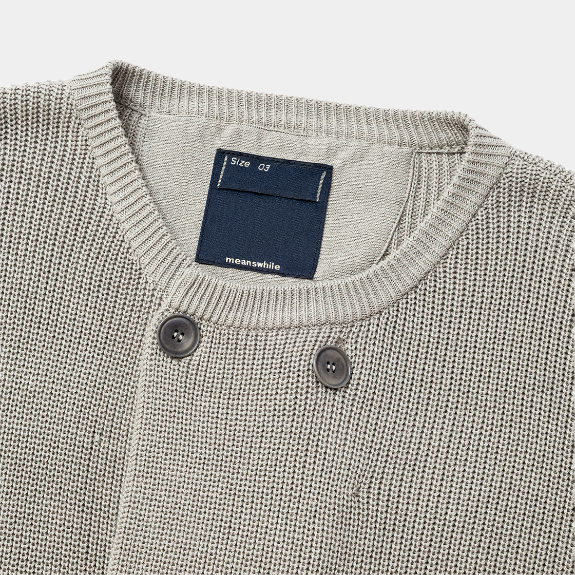 Cotton Cupra Knit Cardigan  /GREIGE