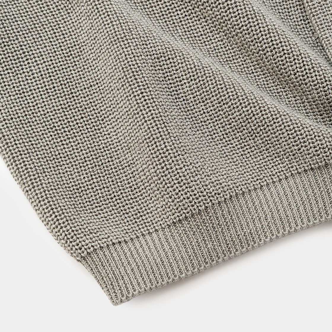 Cotton Cupra Knit Cardigan  /GREIGE