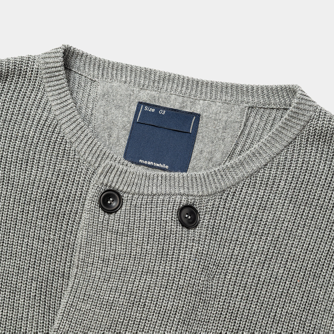 Cotton Cupra Knit Cardigan /CHARCOAL