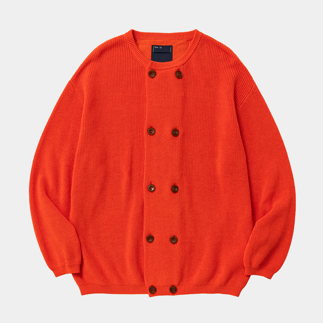 Cotton Cupra Knit Cardigan  /RED