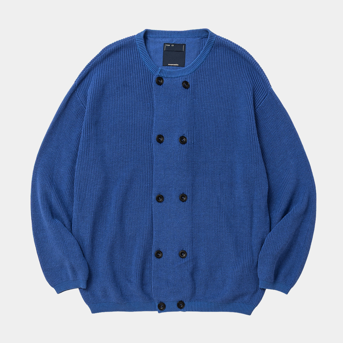 Cotton Cupra Knit Cardigan  /BLUE