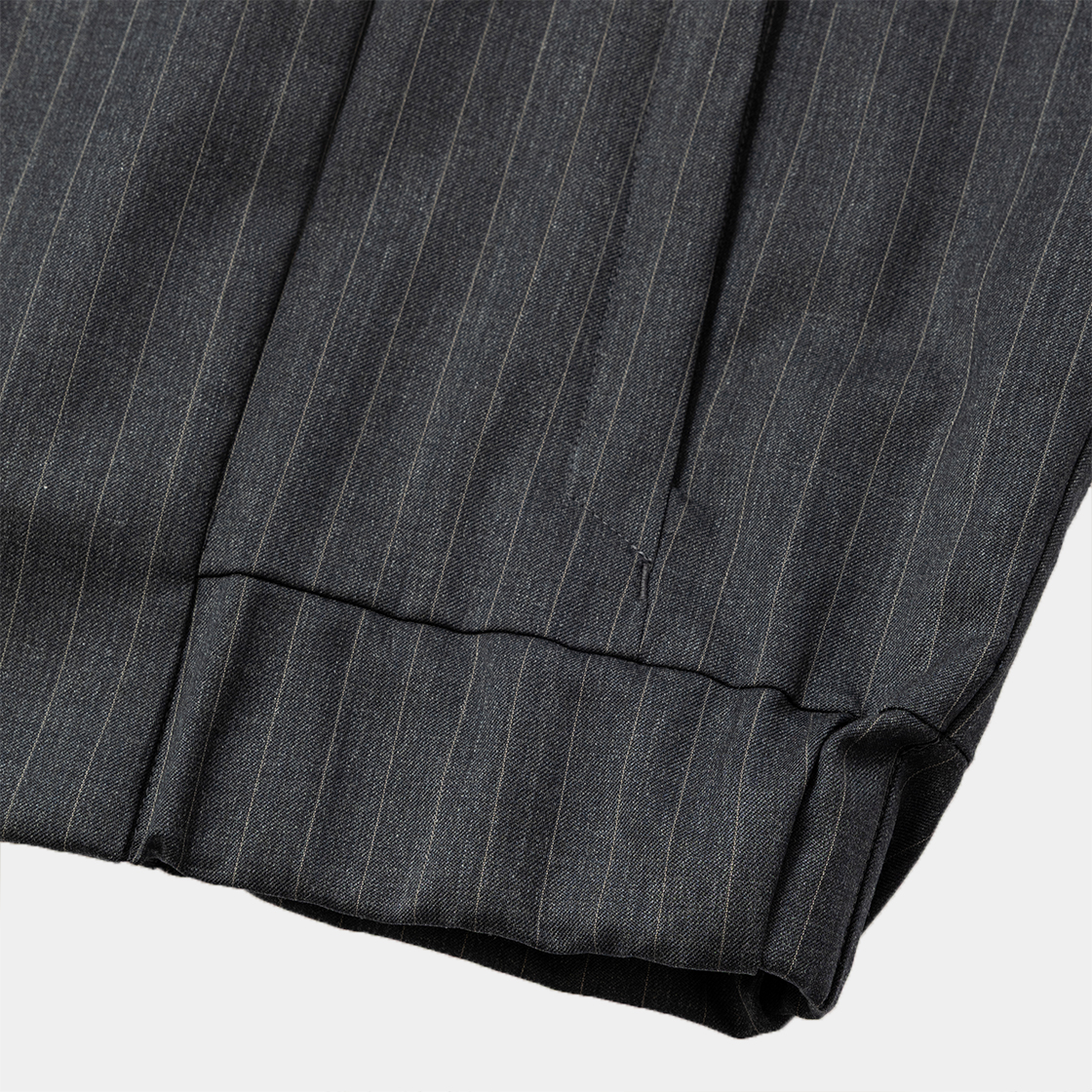 Merino Wool Stand Collar Blouson /GREY STRIPE