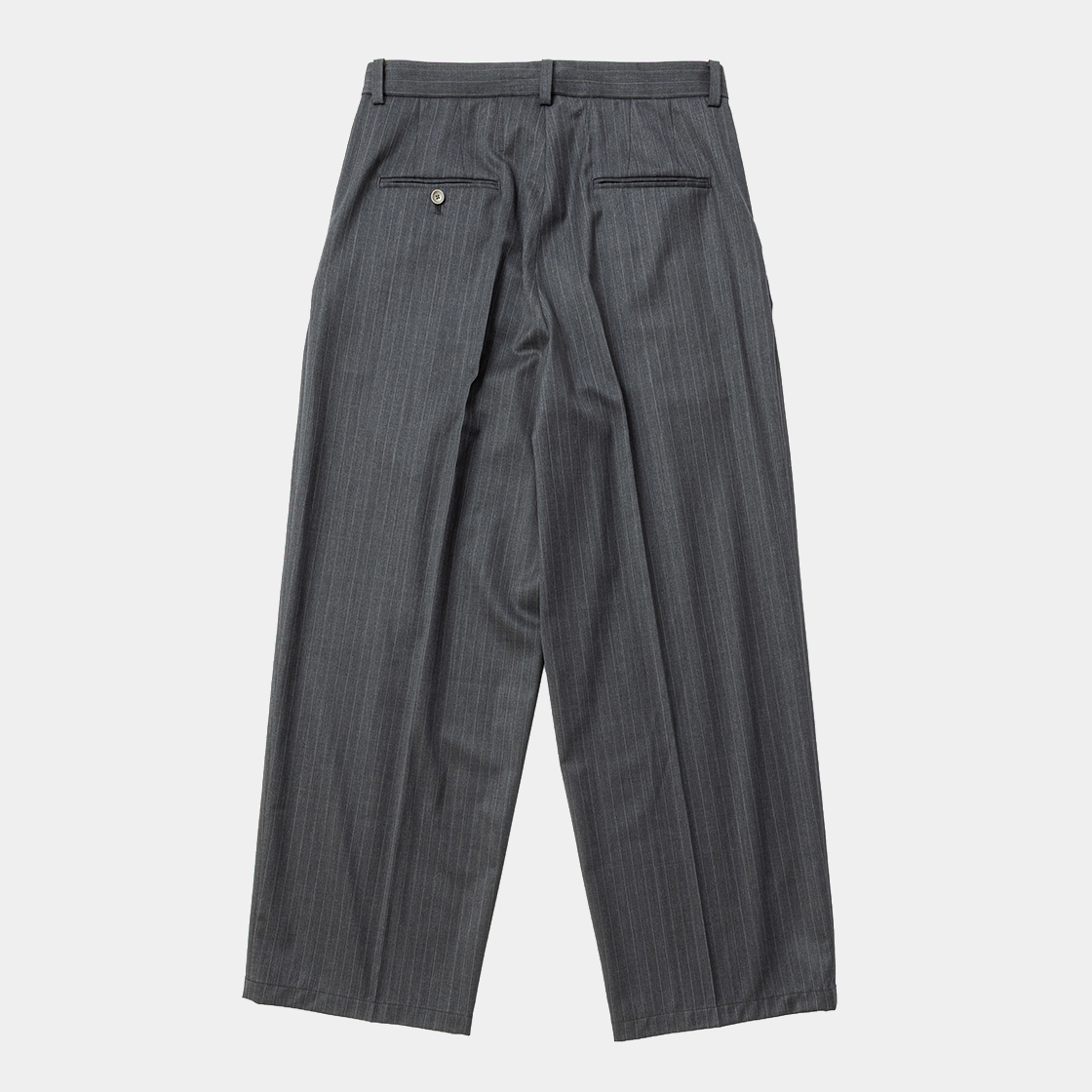 Merino Wool High-waist Slacks /GREY STRIPE
