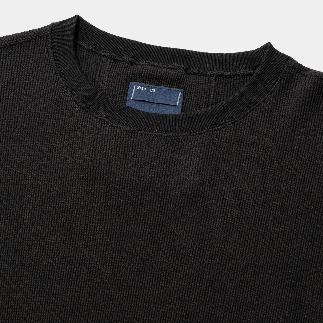 Cotton Wool Thermal shirt /OFF BLACK